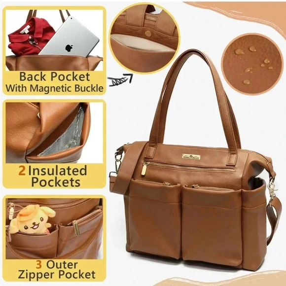 miss fong Handbags - Diaper Bag Tote By miss fong Baby Bag Leather Diaper Bag